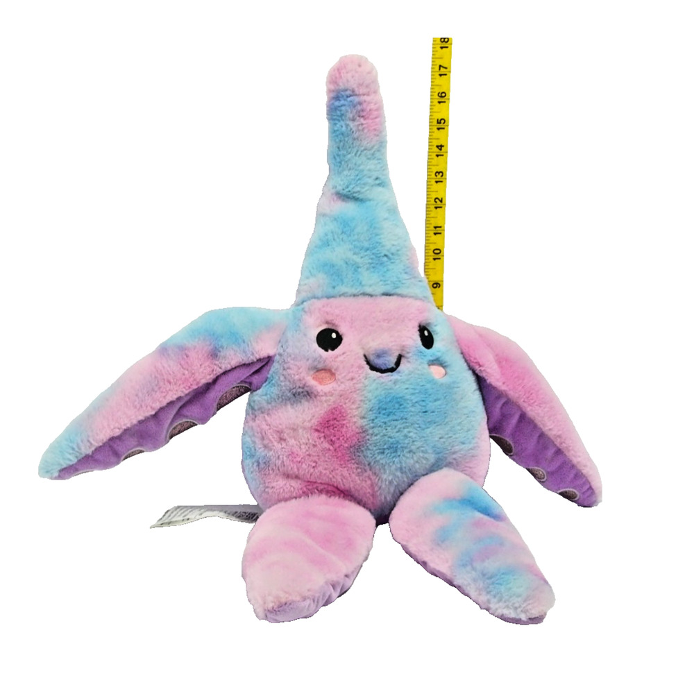 2019 2 Scoops Blue Pink Purple Tie Dye Starfish Furry Plush 24" NWT Soft Glitter